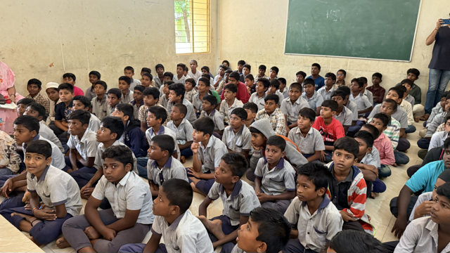Students at ZPHS Palamaner during the session